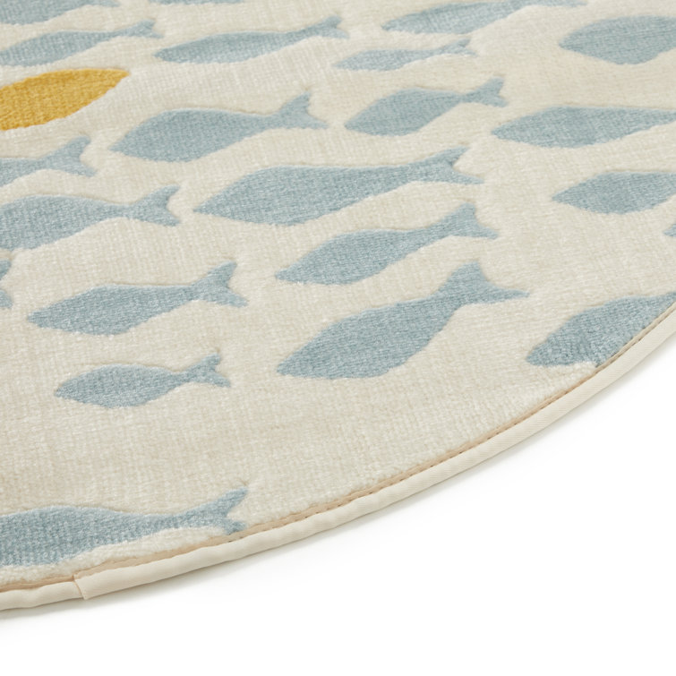 Harriet Bee Eveland Fish Blue/Orange/Cream Rug Wayfair.co.uk